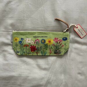 NWT Cavallini and Co. green wildflowers mini pouch
